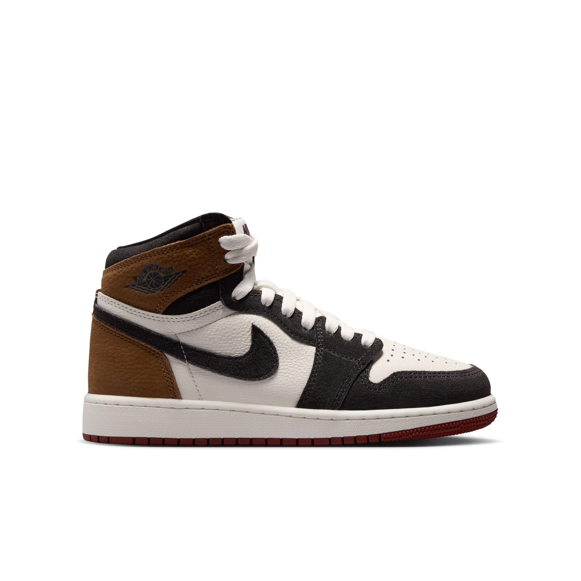 Jordan 1 Retro High OG "Love Letter" Grade School Kids' Shoe - SHADOW BROWN/TEAM RED/BRITISH TAN
